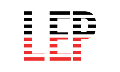 LEP three initial letter iconic line negative space minimal logo design vector template. monogram, abstract, wordmark, business, typography, minimalist, brand, company, flat, modern, unique, simple