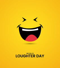 World Laughter Day. Happy World Smile Day, LAughter lip symbol creative design for social media post. 3D Illustration