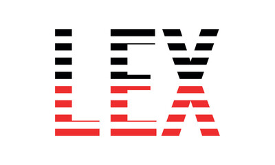 LEX three initial letter iconic line negative space minimal logo design vector template. monogram, abstract, wordmark, business, typography, minimalist, brand, company, flat, modern, unique, simple