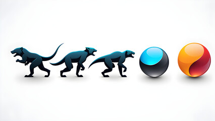 evolution icon and vector clipart isolated on white background