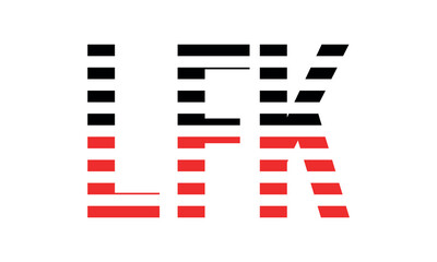 LFK three initial letter iconic line negative space minimal logo design vector template. monogram, abstract, wordmark, business, typography, minimalist, brand, company, flat, modern, unique, simple