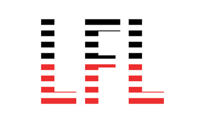 LFL three initial letter iconic line negative space minimal logo design vector template. monogram, abstract, wordmark, business, typography, minimalist, brand, company, flat, modern, unique, simple