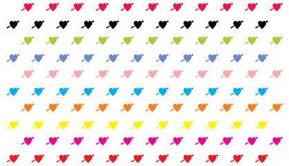 Heart with arrow Different Colours icon. Valentines day vector line icon, Cupid arrow pierced into the heart. Cupid arrow, Love symbol with arrow. Happy Valentine's Day vector.