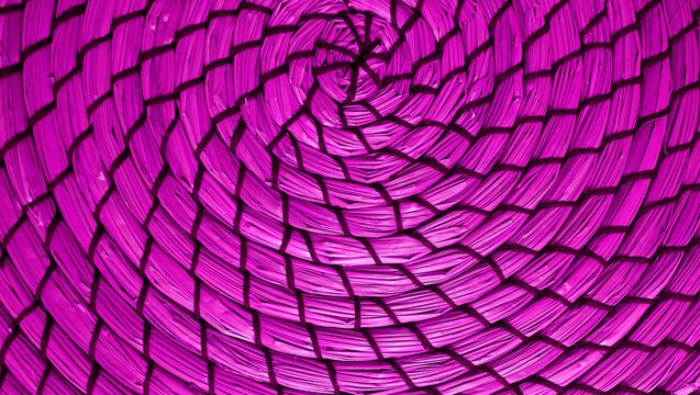 Spiral pattern oforchid  purple colored woven water hyacinth place mat