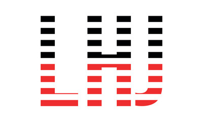 LHJ three initial letter iconic line negative space minimal logo design vector template. monogram, abstract, wordmark, business, typography, minimalist, brand, company, flat, modern, unique, simple