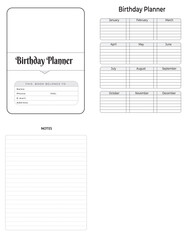 Editable Birthday Planner Kdp Interior printable template Design.
