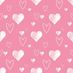 Heart seamless pattern, pink and white can be used in fashion decoration design for printing,clothes, tablecloths, blankets, bedding, paper,fabric and other textile products.
