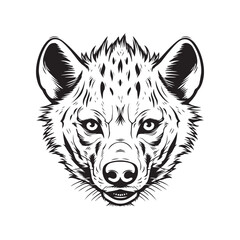 Hyena Head Illustration isolated on white background