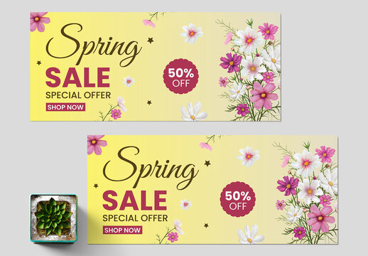 Spring Sale Banner Layout Template