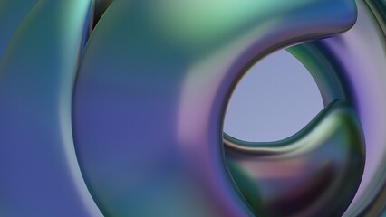 Organic Chrome Reflection Metal Geometry Impressionistic Contemporary Liquid Elegant Modern 3D Rendering Abstract Background