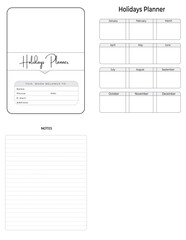 Editable Holidays Planner Kdp Interior printable template Design.