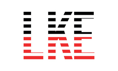 LKE three initial letter iconic line negative space minimal logo design vector template. monogram, abstract, wordmark, business, typography, minimalist, brand, company, flat, modern, unique, simple