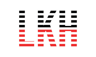 LKH three initial letter iconic line negative space minimal logo design vector template. monogram, abstract, wordmark, business, typography, minimalist, brand, company, flat, modern, unique, simple