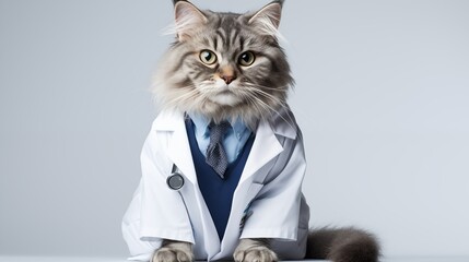 cat, Kashmir cat in doctor gown