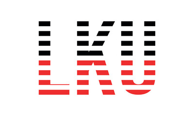 LKU three initial letter iconic line negative space minimal logo design vector template. monogram, abstract, wordmark, business, typography, minimalist, brand, company, flat, modern, unique, simple