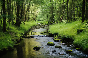 Obraz premium waterfall in the forest.