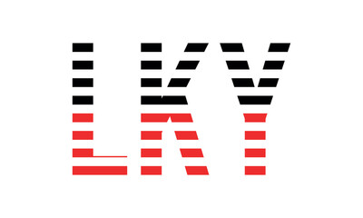 LKY three initial letter iconic line negative space minimal logo design vector template. monogram, abstract, wordmark, business, typography, minimalist, brand, company, flat, modern, unique, simple