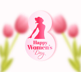 papercut style happy womens day wishes background design