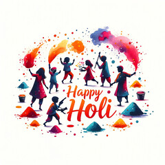 Fototapeta na wymiar Happy Holi Indian Festival of Colors, Holi Indian Festival Celebration