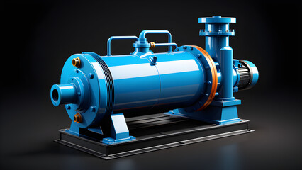 factory industrial pump clipart isolated on a black background
