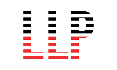 LLP three initial letter iconic line negative space minimal logo design vector template. monogram, abstract, wordmark, business, typography, minimalist, brand, company, flat, modern, unique, simple
