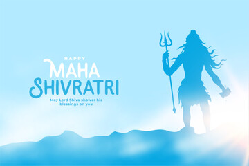 elegant happy maha shivratri wishes background design - obrazy, fototapety, plakaty