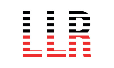 LLR three initial letter iconic line negative space minimal logo design vector template. monogram, abstract, wordmark, business, typography, minimalist, brand, company, flat, modern, unique, simple