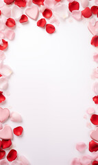 Pink and white heart abstract background for valentines day greeting card