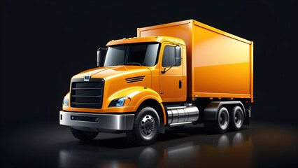 factory industrial truck vector isolated black background