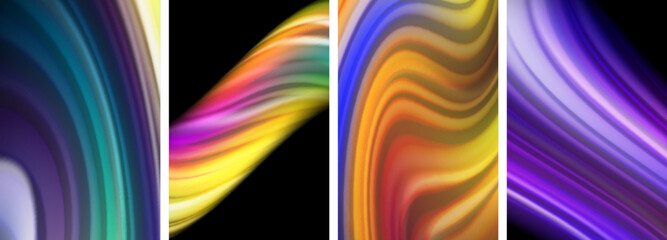 Liquid color waves poster set for wallpaper, business card, cover, poster, banner, brochure, header, website