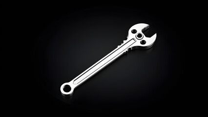 factory industrial wrench clipart isolated on a black background