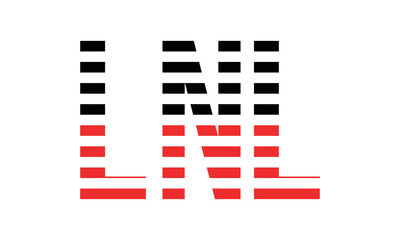 LNL three initial letter iconic line negative space minimal logo design vector template. monogram, abstract, wordmark, business, typography, minimalist, brand, company, flat, modern, unique, simple