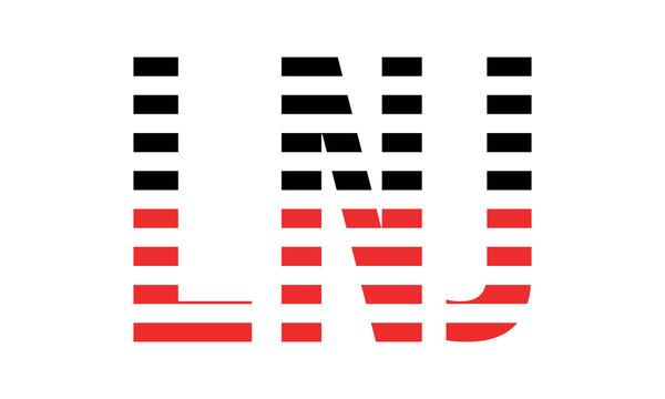 LNJ three initial letter iconic line negative space minimal logo design vector template. monogram, abstract, wordmark, business, typography, minimalist, brand, company, flat, modern, unique, simple