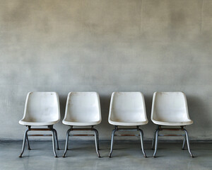 Modern Event Seating Arrangement, Empty Chairs in a Row, Clean and Simple Design for Public or Business Gatherings
