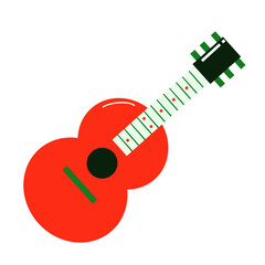 Red Guitar Acoustic Simple flat design