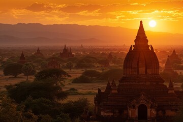 A sunset at Bagan, Myanmar