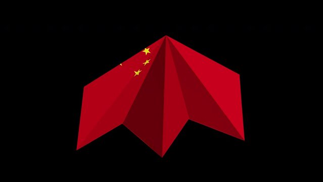 China Flag Paper Airplane With Alpha Channel