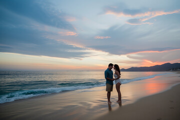Fototapeta premium Couple in love at the beach 