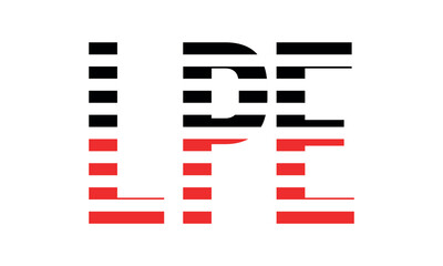 LPE three initial letter iconic line negative space minimal logo design vector template. monogram, abstract, wordmark, business, typography, minimalist, brand, company, flat, modern, unique, simple