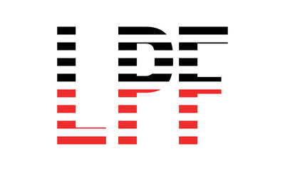 LPF three initial letter iconic line negative space minimal logo design vector template. monogram, abstract, wordmark, business, typography, minimalist, brand, company, flat, modern, unique, simple