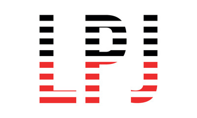 LPJ three initial letter iconic line negative space minimal logo design vector template. monogram, abstract, wordmark, business, typography, minimalist, brand, company, flat, modern, unique, simple