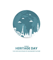 World heritage day. Heritage day creative design for social media banner, poster, 3D Illustration