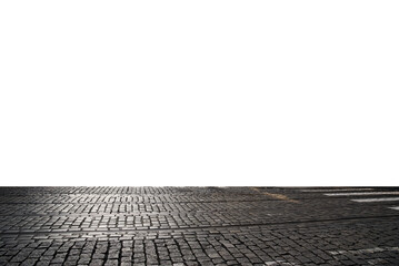 stone pavement in an old city isolated png	 - obrazy, fototapety, plakaty