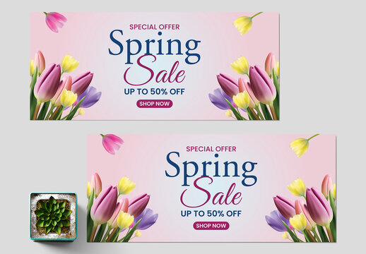 Spring Sale Banner Layout Template