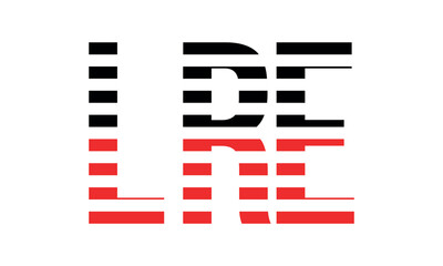 LRE three initial letter iconic line negative space minimal logo design vector template. monogram, abstract, wordmark, business, typography, minimalist, brand, company, flat, modern, unique, simple