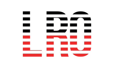 LRO three initial letter iconic line negative space minimal logo design vector template. monogram, abstract, wordmark, business, typography, minimalist, brand, company, flat, modern, unique, simple