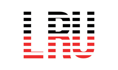 LRU three initial letter iconic line negative space minimal logo design vector template. monogram, abstract, wordmark, business, typography, minimalist, brand, company, flat, modern, unique, simple