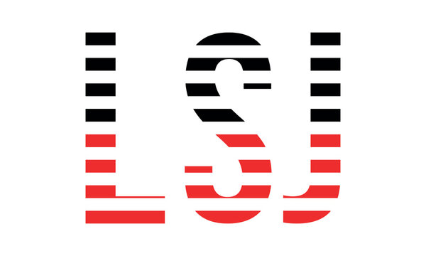 LSJ three initial letter iconic line negative space minimal logo design vector template. monogram, abstract, wordmark, business, typography, minimalist, brand, company, flat, modern, unique, simple