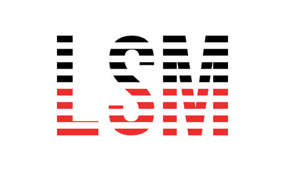 LSM three initial letter iconic line negative space minimal logo design vector template. monogram, abstract, wordmark, business, typography, minimalist, brand, company, flat, modern, unique, simple