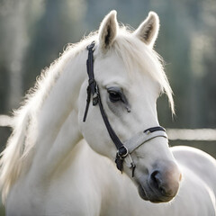 white horse portrait